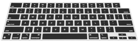kwmobile Silikon Tastaturschutz für Apple MacBook Air 15 M4 2025 A3241 - QWERTY US Keyboard Cover Abdeckung - Schwarz
