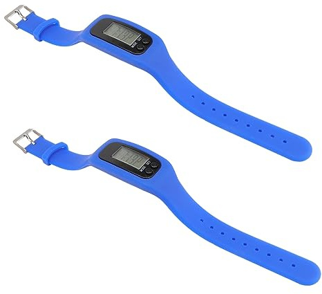 Anneome Bracciale Contapassi Elettronico Display Lcd, 2 Pezzi Blu | Contapassi da Polso Elettronico, Conteggio Passi e Sospensione Automatica, in Plastica