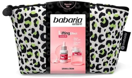 Babaria Coffret cadeau pour femme, lifting | sérum pour le visage 30 ml et crème pour le visage avec effet lifting 50 ml | Total Lift Vegan | Raffermissant | Anti-rides et anti-frisottis