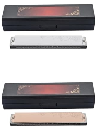 Harmonica Professionnel Harmonica Polyphonique 24 Trous Grille En Cuivre Entièrement Métallique Instrument De Performance Pour Adultes(Copper grid C# color notes)
