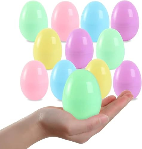 Nyicey 20 Pack Plastic Pastel Colors Easter Eggs for Easter Basket Hunt Egg Party Classroom Prize Supplies and Filling Treats (20)