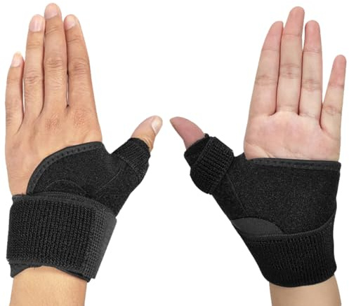 2 Pcs Ferula Rizartrosis para las 2 Manos, Muñequera Pulgar, Ferula Pulgar para Hombres y Mujeres, Muñequera Estabilizadora e Inmovilizador de Dedo Pulgar, Férula Dedo Pulgar