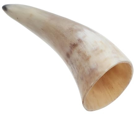 Wikinger Ochsenhornbecher aus Horn, Origineller Kelchbecher, Handgemacht | Einzigartiges Kunstdesign Trinkbecher, im Mittelalterlichen Stil, Geeignet für Cosplay und Foto Props