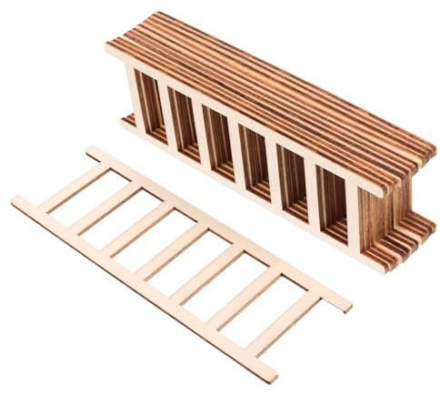 Hemobllo 12pcs Miniature Wooden Ladder Model 15x5cm, Tiny Dollhouse Staircase Ornament for Fairy Garden Accessories and Miniature Home Décor Display