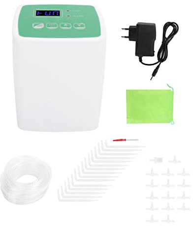 Computadora de riego inteligente, de riego automático con bomba de succión integrada, computadora de riego digital para jardín, terraza, balcón y parterre (Bomba doble con 15 flechas de goteo