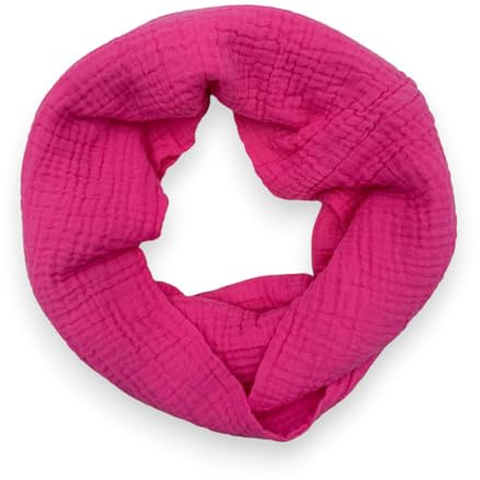 Ziona Damen Musselin Loop Schal Uni Baumwolle Frühling Herbst Made in Italy