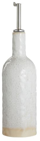 BUTLERS Flasche Steinzeug - PORTIMAO - spülmaschinengeeignet | Farbe Beige - 0,39 l - Ölausgießer für Speiseöl & Essig - Essigspender für Olivenöl & Balsamico - Reaktive Glasur