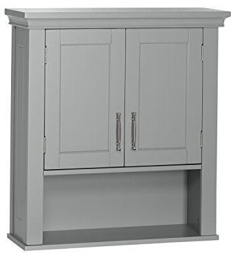 RiverRidge Somerset Two-Door Bathroom Storage, Gray Wall Cabinet, Grey, Set 1