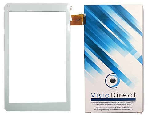 Visiodirect® Vetro Touchscreen per Archos 101 Platinum 10 WANJ WJ783-FPC V2.0 Tablet Bianco