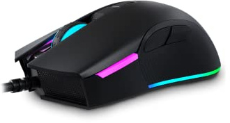 Newskill EOS ratón Gaming RGB alámbrico Negro 16000DPI 10 perfiles configurables Sensor óptico PMW3360 Negro
