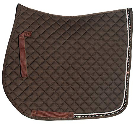 Rhinegold Elite Diamante Trim Saddle Cloth-Pony-Brown