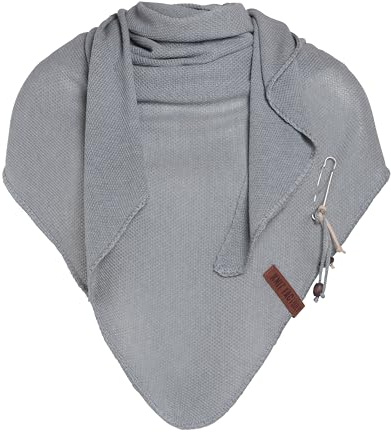 Knit Factory - Lola Trekantssjal - Light Grey - 190x85 cm