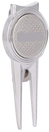 Golf Divot Tool, stilvolles Anti-Rost-Golf Divot-Reparaturwerkzeug mit magnetischem Ballmarkierungs-Golfzubehör(D103 Silber)