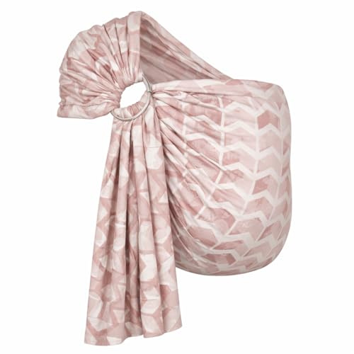 Hoppediz Ring-Sling, Fascia porta bebè per neonati e bambini con due anelli in alluminio, 0-36 mesi, 3-20 kg, Amsterdam rosa