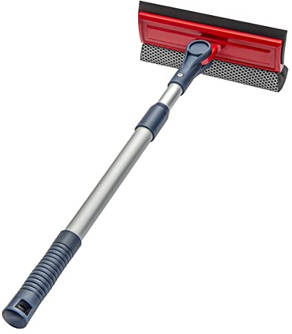 DSV Standard Professional Window Squeegee | 2-in-1 Window Cleaner Sponge and Soft Rubber Strip With Telescopic Extension Pole 20 - 30(50cm-76cm) | Adjustable To Clean From Multiple Angles