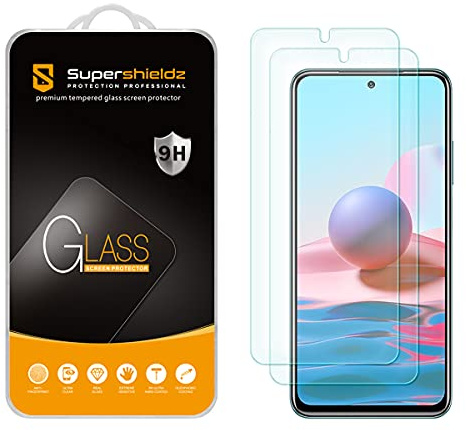 Supershieldz - Protector de pantalla de cristal templado para Xiaomi Redmi Note 10 / Redmi Note 10s (2 unidades)