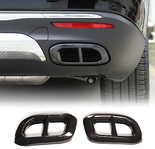 DIYUCAR Pour MB Benz GLE 350 GLE 450 GLC GLS W167 X253 X167 2020 2021 Cache Garniture Couvre Tuyau d'Échappement Silencieux Accessoires Extérieurs de Voiture (ABS Fibre de Carbone)