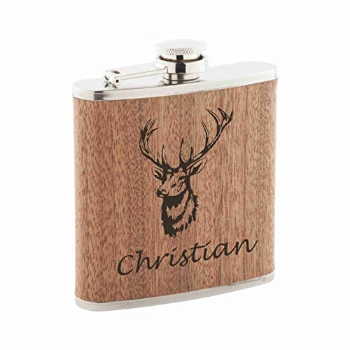 Petaca de madera con grabado personalizable, varios logotipos, petaca personalizada y grabada