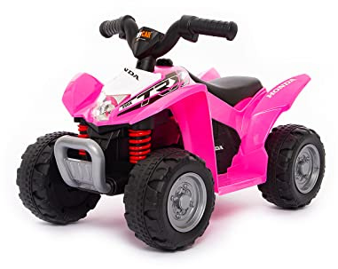 Quad pour Enfants Honda H3 de Babycar | Alimentation 6 Volts Lumières et Sons Pédale d'accélération Démarrage progressif (Rose)