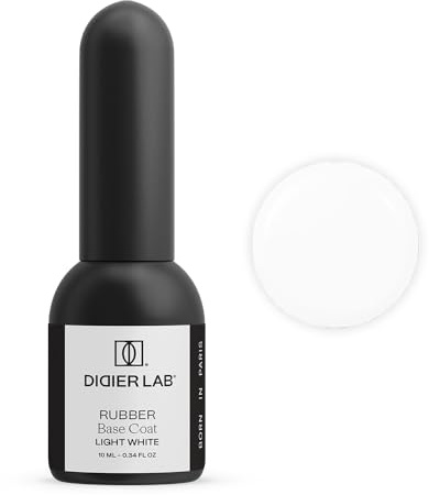 DIDIER LAB - Premium Base Rubber para Uñas Light White - UV LED Esmalte Semipermanente Nude - Base Coat Pintauñas Gel - Rubber Base Gel Uñas - Pintauñas Permanentes para Lampara - 10ml