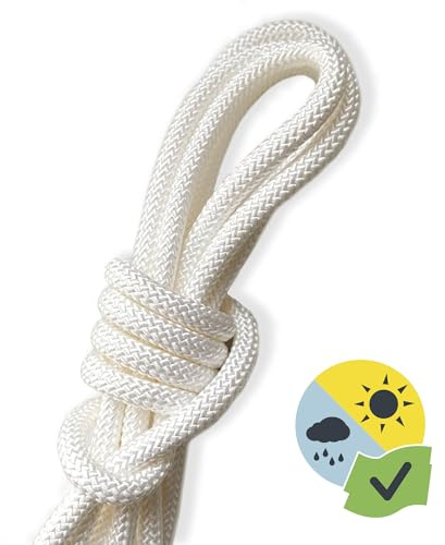 Geflochtenes Seil Ø8 mm x 3 m Gard&Rock – für Sonnensegel und Hängematten | Kompatibel mit Gard&Rock Karabinerhaken & Augplatten – Polyethylen – UV-beständig – Für den Außenbereich