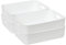 Cetomo 5L*4 Panier de Rangement, Boîte de Rangement Ouverte en Plastique, Conteneurs pour Étagères, Organisateurs avec Poignées pour Bureau, Comptoirs, Armoires, PP, Blanc, 5L-Lot de 4 (28.5*22*9cm)