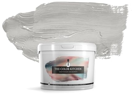 Livingwalls THE COLOR KITCHEN helle Wandfarbe - Malerfarbe für Wohnzimmer und Schlafzimmer - matte Innenfarbe in Grau - 2,5l Deckfarbe in TCK1009