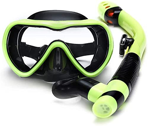 Samnuerly Tauchmaske, großer Rahmen, Taucherbrille, voll atmend, beschlagfrei, Schwimmbrille, Maske, Vollgesichts-Schnorchelmaske (D)