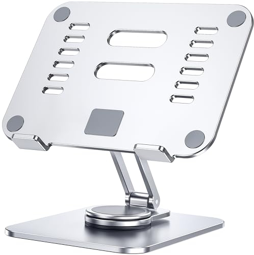 Lucrave Tablet Ständer, iPad Ständerhalter, Aluminium, um 360° drehbar, Faltbarer Monitorständer für Schreibtisch, kompatibel mit iPad Pro 10,5, 11, 12,9, Air Mini 2 3 4 5 6, Samsung Tab(4–13 Zoll)