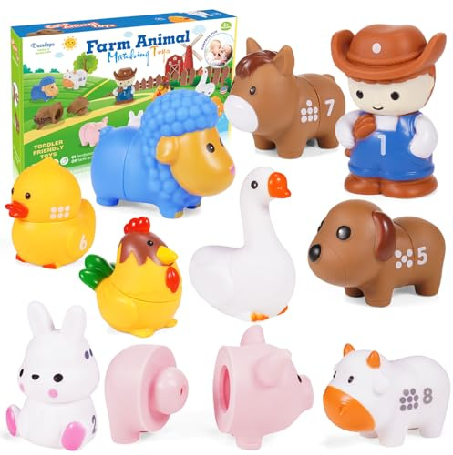 HappyKidsClub Juguetes Niños 1 2 años, Montessori Regalo Niño Juegos Infantiles Sensoriales Animales Granja Juguetes Baño