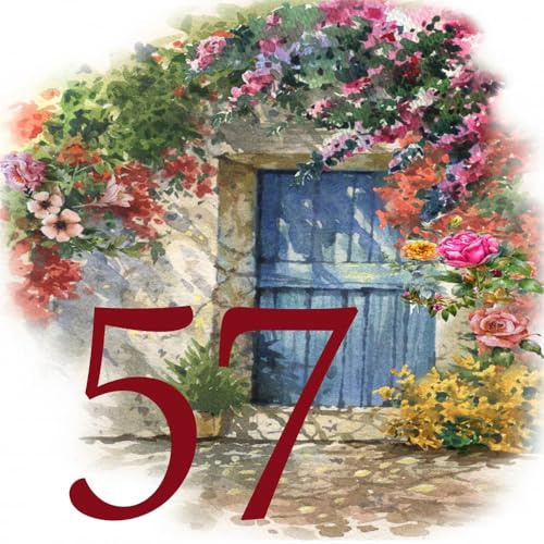 Numérotation de porte en faïence – Carreau de 15,2x15,2cm – Numéro au choix