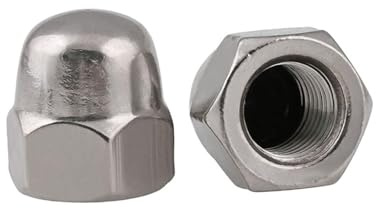 Nodrest 2/5 Uds. Tuerca Hexagonal de Bellota UNC 8#, 10#, 1/4 5/16 3/8 304 Acero Inoxidable hexágono Decorativo semicírculo Tapa Tuercas Tuercas de cúpula | 3/8-16 2pcs