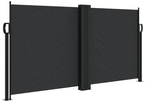 vidaXL Infällbar sidomarkis svart 120x600 cm
