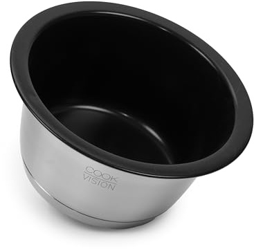 cookvision nesto Milchtopf Edelstahl, Ø 16 cm, 1,3 L, antihaftbeschichteter Stapeltopf, PFOA-freie Beschichtung, Thermo-Sandwich-Boden, backofengeeignet, für Camping und Wohnmobil