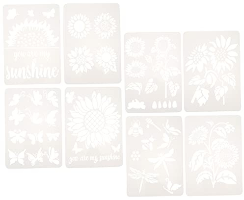 SEWACC 8stücke Diy Schablonen Für Set Mit Sonnenblumen-malvorlagen Wiederverwendbare Kunstschablonen Für Kreative Projekte Und Bastelarbeiten Fördert Kreativität Und