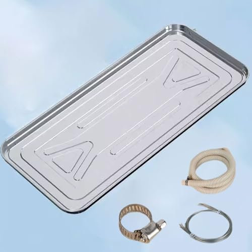 Bandeja Aire Acondicionado Portatil Kit De Drenaje De Aire Acondicionado De Ventana Universal con Tubo De Drenaje De 2 MFabricado en Acero Inoxidable(93 * 44 * 3cm)