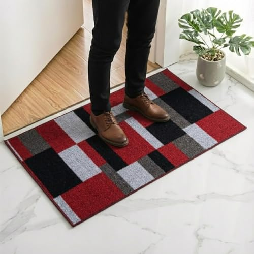 Cozy Haven Navajo Runner Rug – Washable Hallway Carpet Runners, Non-Slip Floor Mats for Kitchen, Living Room, Corridor, Entryway, Door Entrances - (Red Black, 60x110 cm)