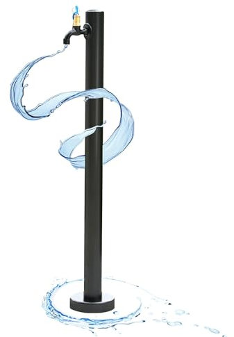Wasserzapfstelle Garten，Standbrunnen，Garten Wasserhahn Säule，Gartenhahn, Edelstahl, Verdickt, Frostschutz und Sonnenschutz, Geeignet für Gärten und Villen(Lock faucet)
