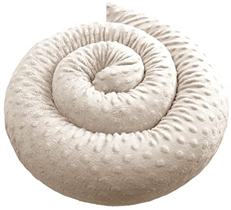 Bebeloo Bettschlange Bettkissen Seitenschläferkissen Nackenrolle Schlafkissen Kuschelschlange Stillkissen Zierkissen Zugluftstopper Body Pillow Minky Oeko-TEX (Beige, 140 cm)
