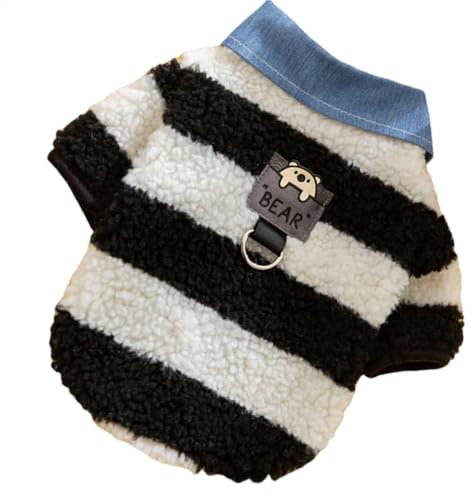 Hunde-Wintermantel, gestreifter Hemdkragen, bequeme Hunde-Winterkleidung, für mittelgroße Hunde und kleine Hunde