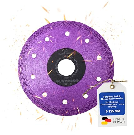 Karl Dahm® Diamanttrennscheibe Turbo Pink Power Ø 125 mm – Hohe Schnittleistung für Feinsteinzeug, Fliesen und Naturstein, Lange Lebensdauer, Sauberer Schnitt, Art.-Nr. 50539