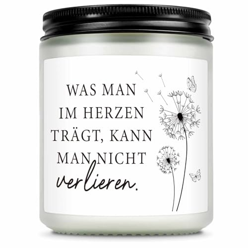 Giftasy Trauergeschenk - Trauerkerze mit Spruch, Trost Geschenke, Trauerlicht, Trauer Deko, Beerdigung Deko