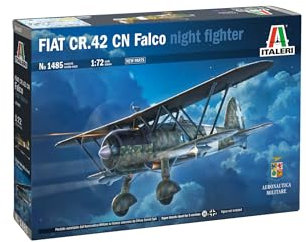Italeri 1485 FIAT CR.42 CN “Falco” Night Fighter, scala 1:72, Plastic Model Kit/Modello in plastica da montare