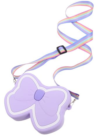 minkissy Sicherheits-silikon-umhängetasche Für Kleine Mädchen Cartoon-Junge Mädchen-Tasche Mit Schleifendesign Robuste Und Langlebige Schultertasche Leuchtende Farben Und Einfacher