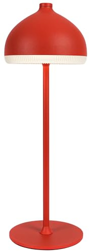 LuminexDesigns Lampada da Tavolo Senza Fili Ricaricabile VIOA TL13 | Lampada da Tavolo Ricaricabile, 5200mAh, IP54, 3 tonalità – per ristorante, bar, terrazza, giardino, soggiorno, Rosso