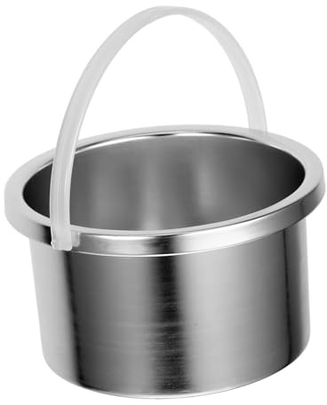 SAFIGLE 500Ml Aluminum Alloy Wax Warmer Replacement Container Compatible with Waxing Machines Silver Metal Inner Pot for Convenient Hair Removal