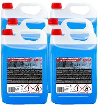 Wotan's 30 Liter Scheibenfrostschutz - 60 Grad | Frostschutz Konzentrat für die Auto Scheibenwaschanlage | Scheibenfrostschutz Konzentrat 30L (6 x 5L ) | Frostschutzmittel Scheibenwaschanlage