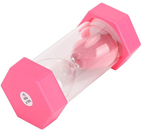 OVAQUIXI Temporizador de Reloj de Hexagonal de 15 Minutos, Reloj de de Plástico Rosa, 5 Pulgadas de Altura, para Gestión del Tiempo de Niños y Decoración de Habitaciones