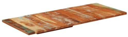 Fangmaliuyun Tavolo da tavolo in legno antico, 140 x 60 cm, 25 – 27 mm, in legno massello | piano di lavoro rustico, cucina, tavolo da esterno balcone per soggiorno, sala da pranzo, ufficio, cucina