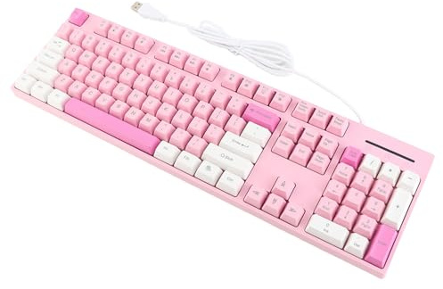 KUIDAMOS Colorful and Vibrant 104 Keys Wired Keyboard with Multimedia Function for XP 7 8 10 11 for OS X, Ergonomic Design for Business and Gaming, ABS Material (Type 1)